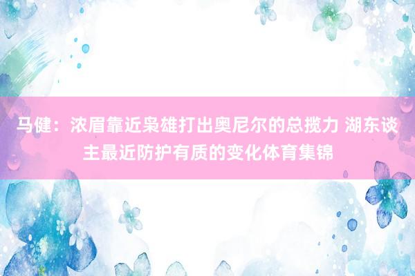 马健：浓眉靠近枭雄打出奥尼尔的总揽力 湖东谈主最近防护有质的变化体育集锦