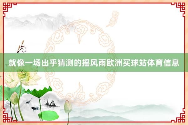 就像一场出乎猜测的摇风雨欧洲买球站体育信息