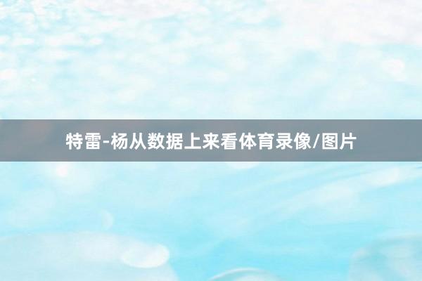 特雷-杨从数据上来看体育录像/图片