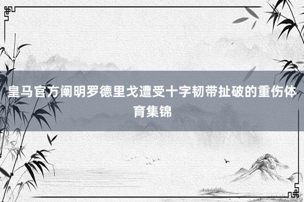 皇马官方阐明罗德里戈遭受十字韧带扯破的重伤体育集锦