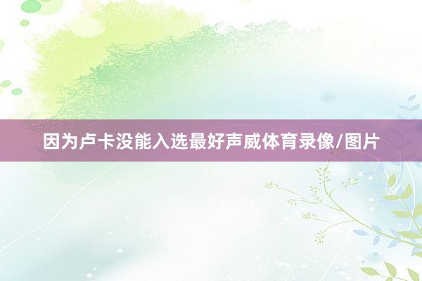 因为卢卡没能入选最好声威体育录像/图片